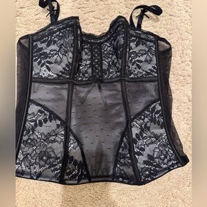 Marie Meili Black Lace Corset Top